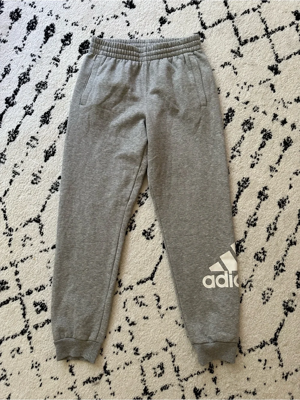 adidas Youth Gray Logo Joggers